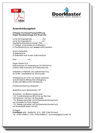 Ausschreibungstexte Doormaster